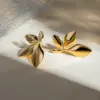 PVD Coated Real Gold Plated 18K Gold Solid Color 304 Stainless Steel Simple Style Classic Style Waterproof Non Tarnish Earrings