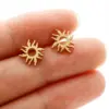 PVD Coated 18K Gold Real Gold Plated Flower Apple 304 Stainless Steel Cute Sweet Waterproof Non Tarnish Ear Studs
