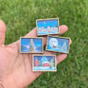 Wholesale 4-piece mini Christmas art wooden frame set | Santa Claus | Reindeer | Christmas Village | Miniature holiday scene toys
