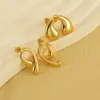 Wholesale 1 Pair Simple Style Classic Style Commute Solid Color Plating Stainless Steel Titanium Steel 18K Gold Plated Earrings