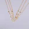 Wholesale PVD Coated 18K Real Gold Plated Conical Rectangle 304 Stainless Steel Waterproof Non Tarnish Inlay Inlaid Necklace