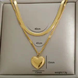 Double Layer Love Heart / Gold