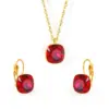 Wholesale Jewelry Fashion Geometric Stainless Steel Artificial Gemstones Earrings Necklace