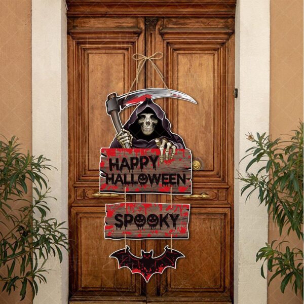 Wholesale 2025 Halloween Decoration Door Hanging Pumpkin Bat Hanging Decoration Ghost Festival Party Layout Halloween Door Hanging Decoration