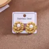 PVD Coated Real Gold Plated 18K Gold Little Daisy Flower Bow Knot 304 Stainless Steel Casual Vintage Style Vacation Waterproof Non Tarnish Earrings