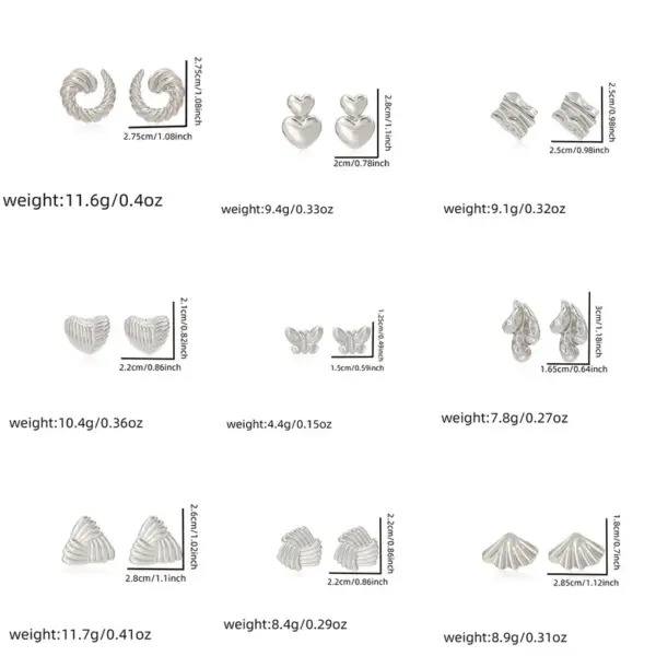 Wholesale 1 Pair Simple Style Water Droplets Waves Heart Shape Irregular Plating 304 Stainless Steel Ear Studs