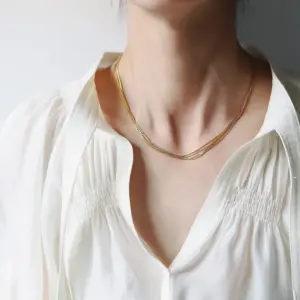 X06188-Thousand Threads-Necklace- Gold
