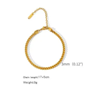 Zhslg10 (Square Bracelet) / 18K Vacuum Vapor Plating