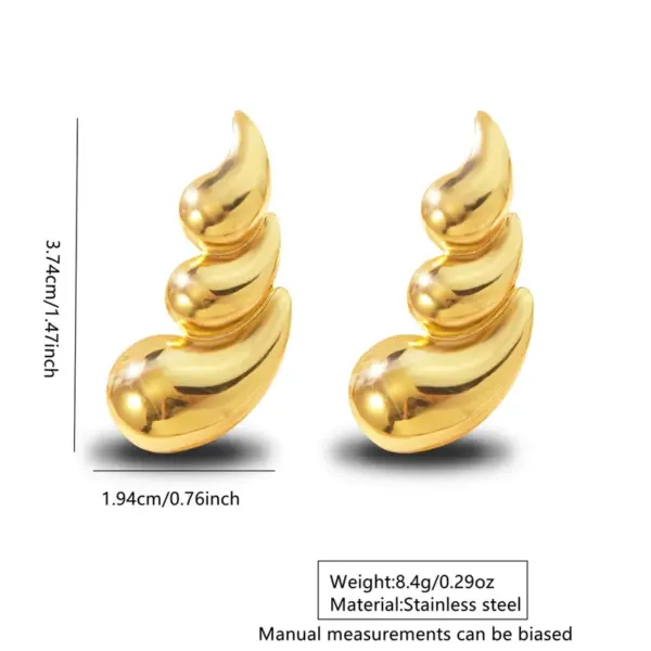 201 Stainless Steel 304 Stainless Steel Geometric Heart Shape Flower Electroplating Stone-Free Imitation Gold Simple Style Classic Style Irregular Hollow Out Multicolor-Golden Yellow Ear Studs