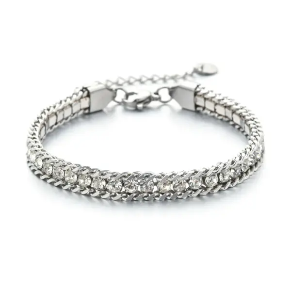 Elegant Shiny Geometric 304 Stainless Steel Chain-free Bracelets In Bulk