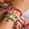 Wholesale Europe and the United States cross-border new bracelet three Christmas Christmas tree old snowman beaded combination bracelet women wholesaleChristmas Tree Santa Snowman Bracelet