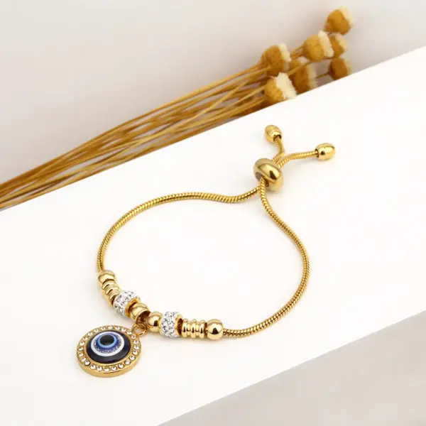 Wholesale Fashion Eye Titanium Steel Inlay Zircon Bracelets 1 Piece