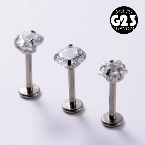 1 Piece Ear Cartilage Rings & Studs Simple Style Flower Stainless Steel Copper Plating Inlay Synthetic Opal Zircon