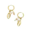 Wholesale PVD Coated Real Gold Plated 18K Gold Starfish Conch 304 Stainless Steel Vacation Waterproof Non Tarnish Earrings