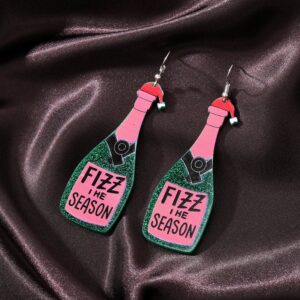 Green pink bottle (silver hook)
