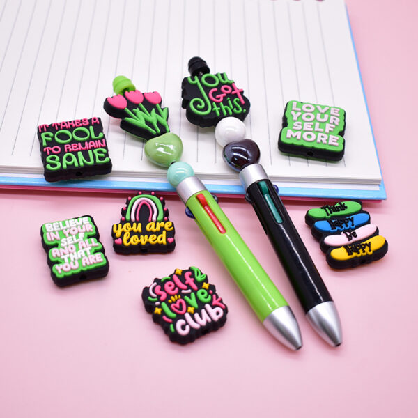 oly-6a043d58f4de3710dd13692c8f1d5a0b Wholesale Random 100pcs Phrase Love Yourself Beaded Pen