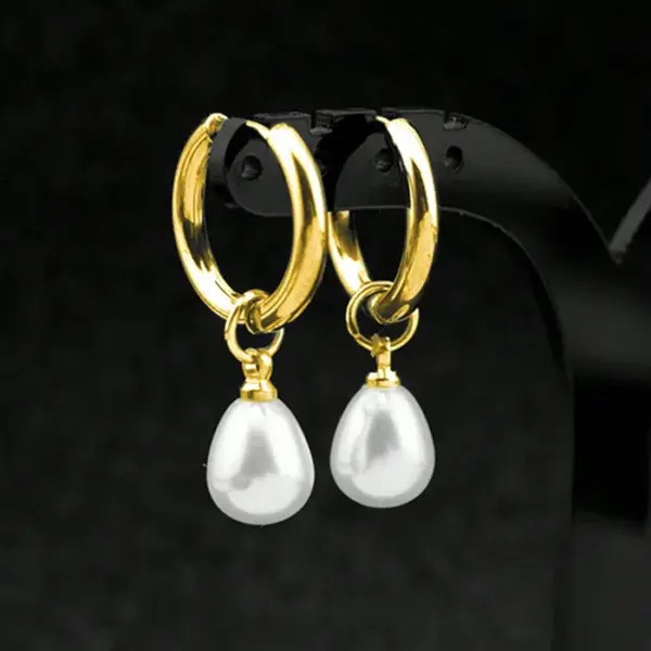 PVD Coated Real Gold Plated 18K Gold Geometric 304 Stainless Steel Elegant Modern Style Waterproof Non Tarnish Drop Earrings