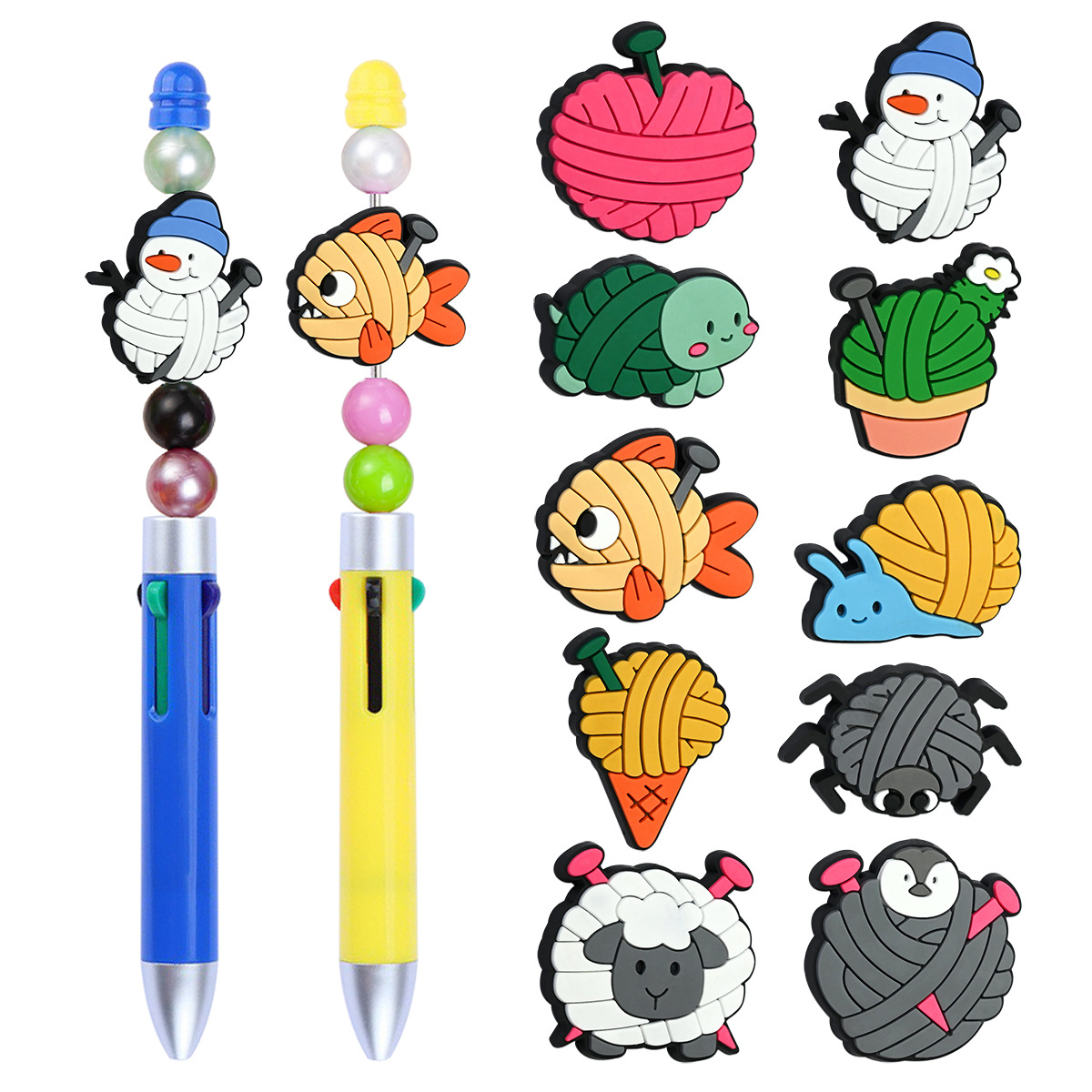 Wholesale Creative Cartoon Woolen Animal Soft Rubber Beads