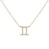Copper Cable Chain Plating Inlay Constellation Zircon Pendant Necklace
