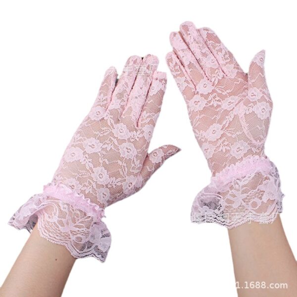 Wholesale Summer Black Large Lace Short Sunscreen Gloves