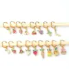 Wholesale 1 Piece Fashion Fruit Plating Inlay Copper Zircon Drop Earrings