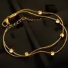 Wholesale PVD Coated 18K Gold Plated Solid Color Stainless Steel Glam Solid Color Waterproof Non Tarnish 304 Stainless Steel Bracelets