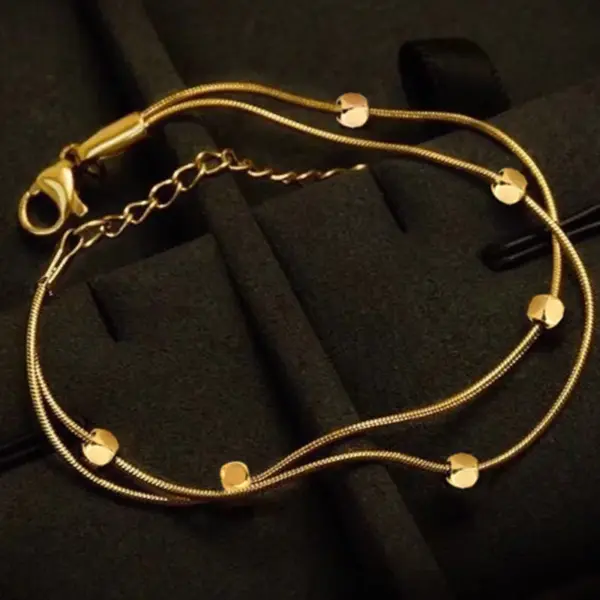 Wholesale PVD Coated 18K Gold Plated Solid Color Stainless Steel Glam Solid Color Waterproof Non Tarnish 304 Stainless Steel Bracelets