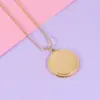 304 Stainless Steel Geometric Customization Laser Engraving PVD Coated 18K Real Gold Plated Simple Style Waterproof Non Tarnish Cable Chain Rose Gold Gold Silver Pendant Necklace