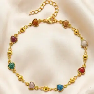 【5523】Heart-shaped Colorful Bracelet