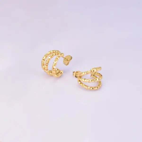 PVD Coated Real Gold Plated 18K Gold Heart 304 Stainless Steel Titanium Steel Waterproof Non Tarnish Earrings