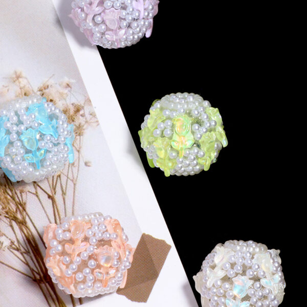 Wholesale New rose bouquet soft pottery straight hole loose beads DIY mobile phone key chain necklace bag chain accessories