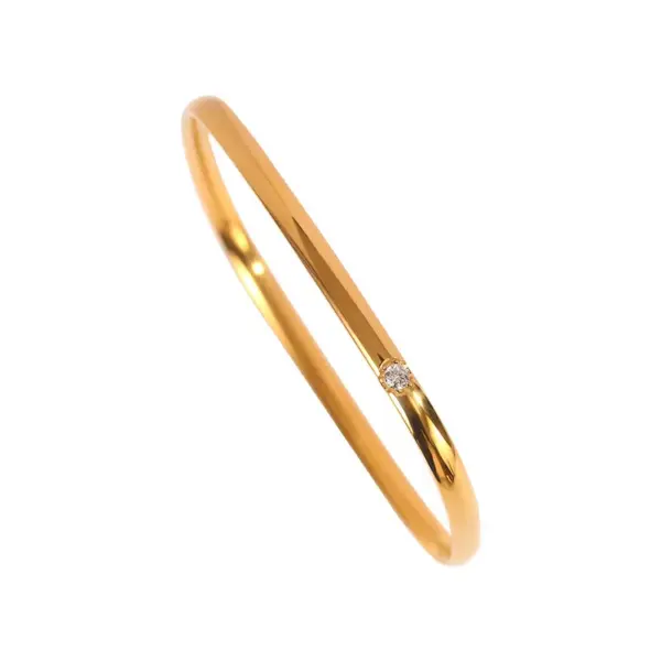 Wholesale Fashion Square Titanium Steel Plating Inlay Zircon Bangle 1 Piece