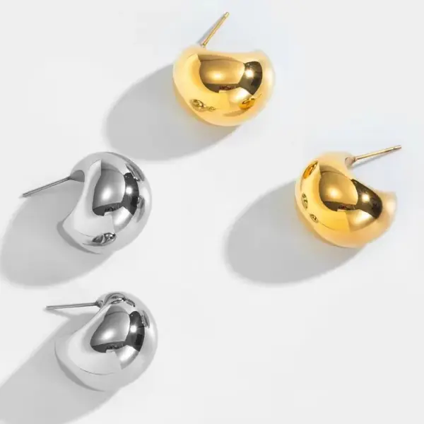 Wholesale 1 Pair Simple Style Geometric Stainless Steel Metal Ear Studs