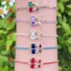 Wholesale Jewelry Casual Simple Style Cherry Copper Zircon 18K Gold Plated Polishing Plating Bracelets Tennis Chain