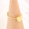 PVD Coated 18K Gold Plated Rose Gold Plated Heart Shape Titanium Steel Simple Style Waterproof Non Tarnish Rings
