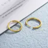 304 Stainless Steel Geometric PVD Coated 18K Real Gold Plated Streetwear Waterproof Non Tarnish Hoop Earrings