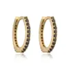 Wholesale Fashion Simple Copper Inlaid Color Diamond Round Ear Clip Earrings Women's Style Ring Light Luxury Earrings Factory Wholesale