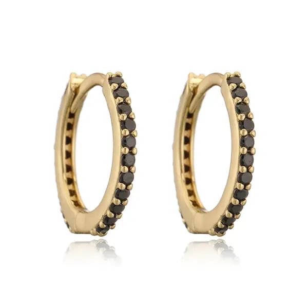 Wholesale Fashion Simple Copper Inlaid Color Diamond Round Ear Clip Earrings Women's Style Ring Light Luxury Earrings Factory Wholesale