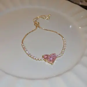 Bracelets-SR4 Pink Love Heart