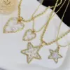 18K Gold Plated Star Heart Shape Copper Simple Style Classic Pendant Necklace