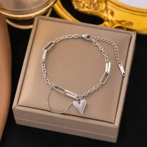 [Sle98] Rectangular Bar Peach Heart / Steel Color