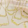 Wholesale Jewelry Retro Letter 201 Stainless Steel 18K Gold Plated Plating Stainless Steel Necklaces