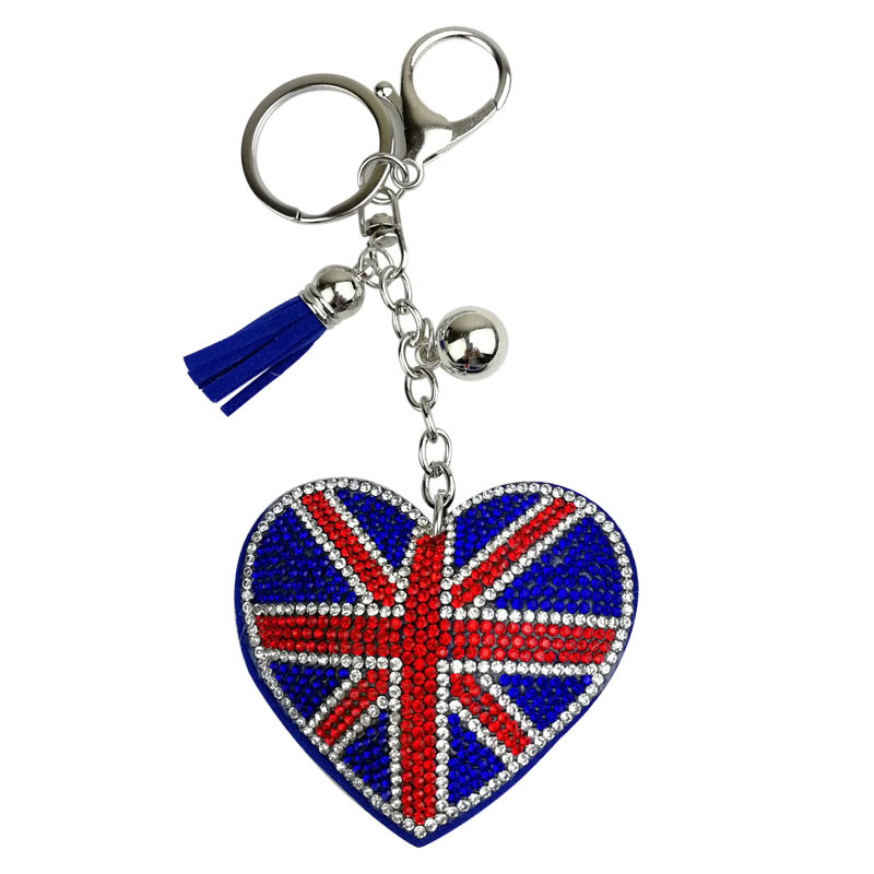 Wholesale Diamond-embedded peach heart bag pendant fashion Tassel Keychain