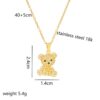 Wholesale Cross-Border Hot Selling Personalized Three-Dimensional Bear Titanium Steel Necklace Women's Niche Full Diamond Temperament Clavicle Chain Spot Wholesale Factory