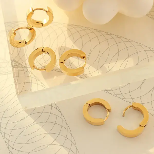 Wholesale PVD Coated 18K Gold Plated 18K Gold 304 Stainless Steel Fashion Earrings