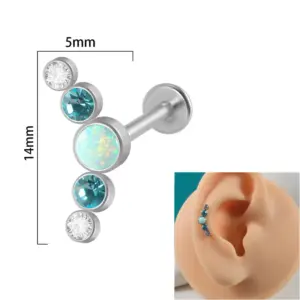 Curved One Op 850.00G PCS White Diamond Blue Zirconium / Stainless Steel 1.2x10mm