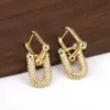 Wholesale 1 Pair Retro Luxurious Simple Style Double Ring Plating Inlay Copper Zircon 18k Gold Plated Drop Earrings