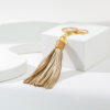 Wholesale Wax line alloy gift leather tassel car key chain bag