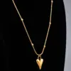 oly-6a71615b0ca423b80bf2329d4d7fa0ad Wholesale PVD Coated Real Gold Plated 18K Gold Heart 304 Stainless Steel Titanium Steel Waterproof Non Tarnish 304 Stainless Steel Titanium Steel Necklace