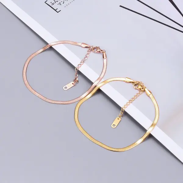 Wholesale Heart 304 Stainless Steel Titanium Steel Waterproof Non Tarnish No Inlaid PVD Coated Real Gold Plated 18K Gold Rose Gold Plated Women'S Anklet